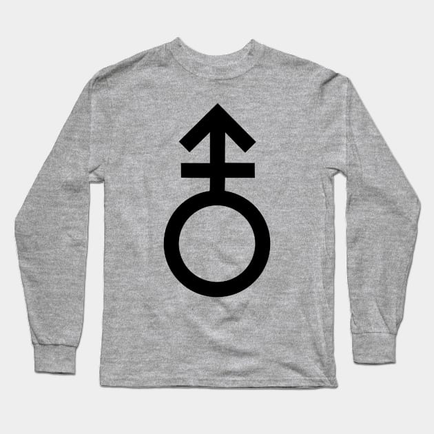 Trans Symbol (black) Long Sleeve T-Shirt by adrianimation